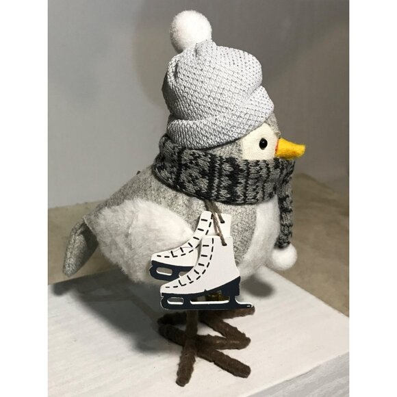 Wondershop Featherly Friends Rime Winter Bird Statue With Scarf & Hat 2021 7" - Picture 2 of 9